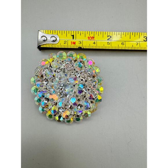 Vintage Aurora Borealis Crystal Brooch Pin - Picture 7 of 9